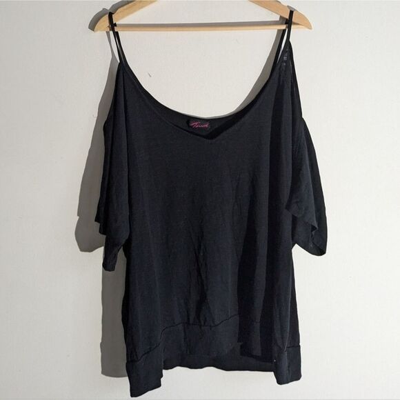 Torrid Black Cold Shoulder Classic Essential Blouse Top Women's Size 3X - Picture 1 of 5